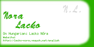 nora lacko business card