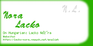 nora lacko business card
